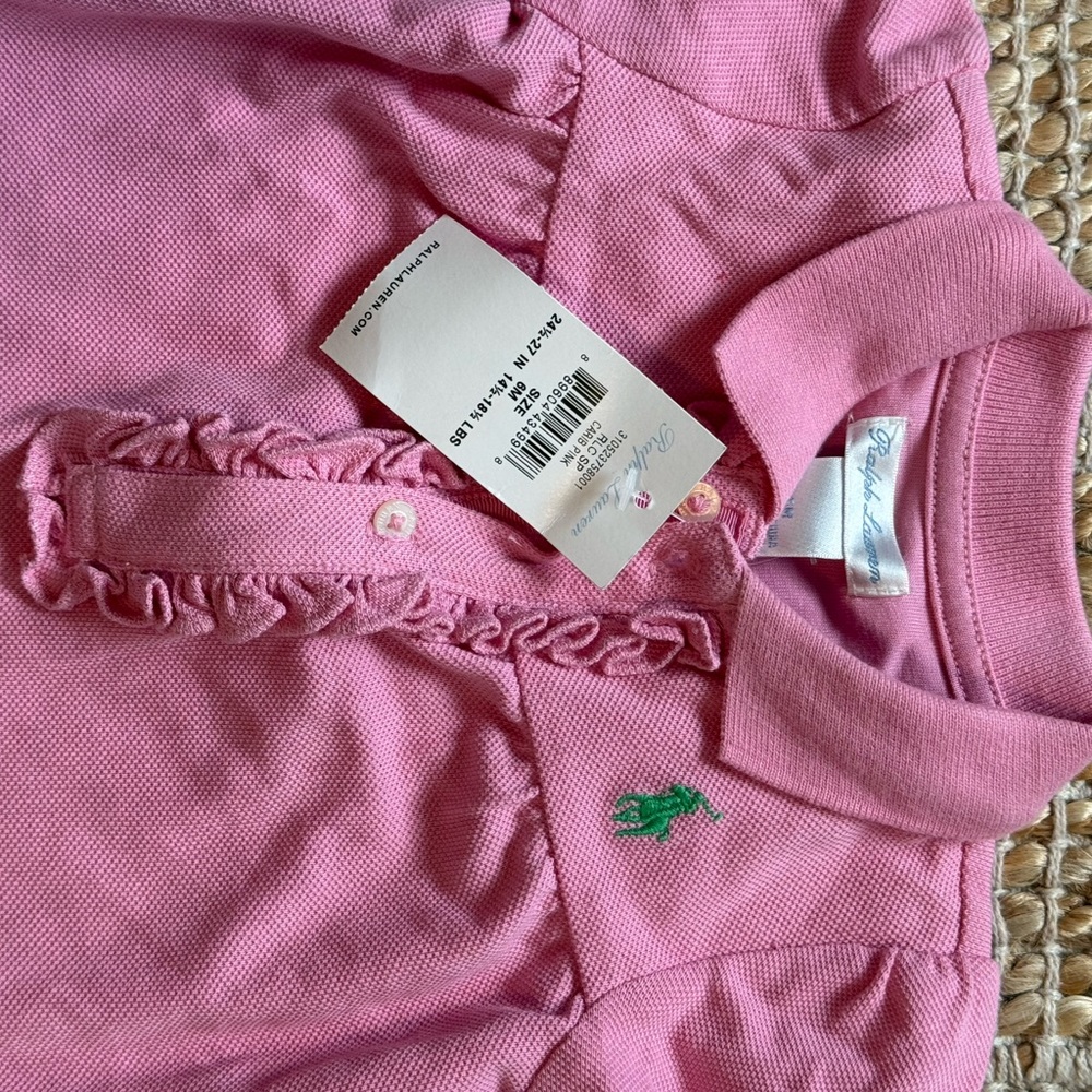 Ralph Lauren Pink Polo with Green Embroidery